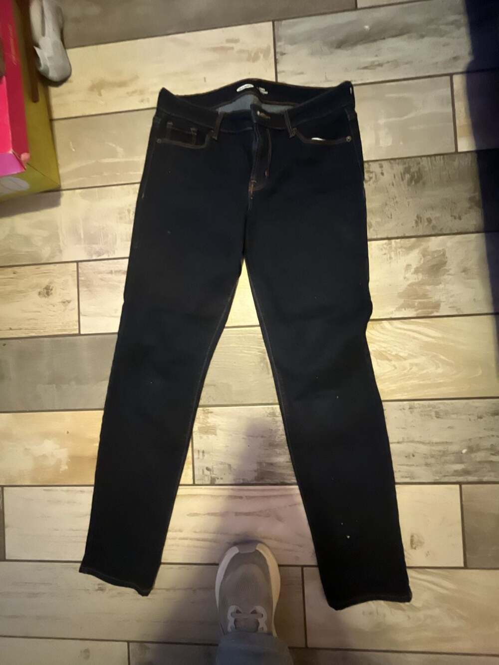 Old Navy Power Slim Straight Mid-Rise Jeans Dark Wash